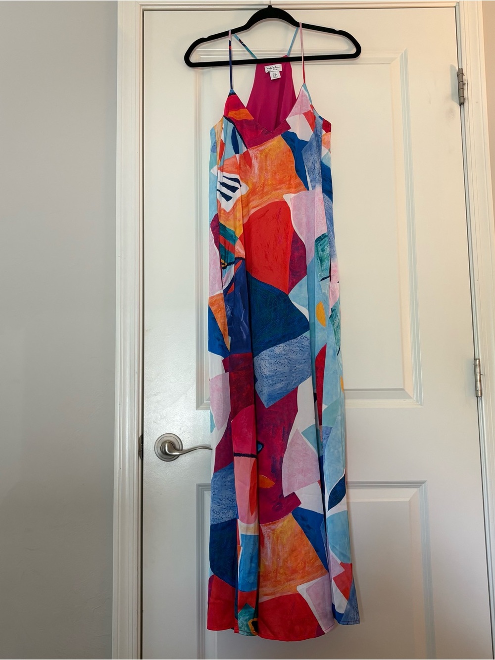 Nicole Miller Women’s Colorful Abstract Print Slip Maxi Dress - Picture 4 of 10